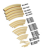 Solid Yellow Gold Tube Bead, Noodle Tube, Curve Tube Bead, Bracelet Bead, Necklace Bead, Gold Tube Beads, Tubular Beads