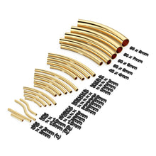 Load image into Gallery viewer, Solid Yellow Gold Tube Bead, Noodle Tube, Curve Tube Bead, Bracelet Bead, Necklace Bead, Gold Tube Beads, Tubular Beads - Jalvi & Co.