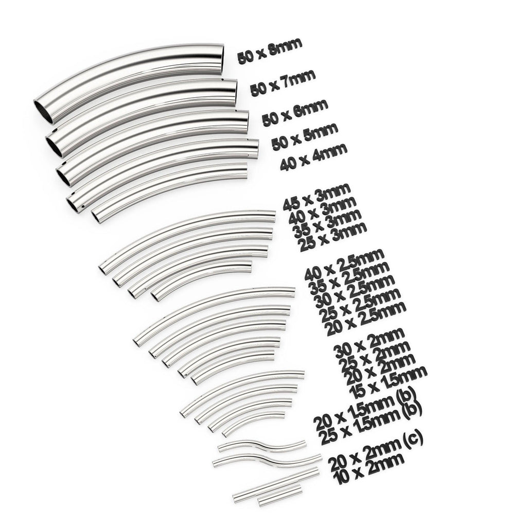 Solid Yellow Gold Tube Bead, Noodle Tube, Curve Tube Bead, Bracelet Bead, Necklace Bead, Gold Tube Beads, Tubular Beads - Jalvi & Co.