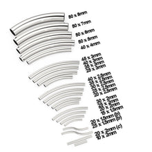 Load image into Gallery viewer, Solid Yellow Gold Tube Bead, Noodle Tube, Curve Tube Bead, Bracelet Bead, Necklace Bead, Gold Tube Beads, Tubular Beads - Jalvi & Co.