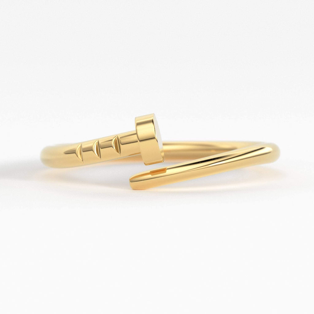 Spiral Nail Ring / 14k Gold Spiral Nail Screw Minimalist Ring / Open Nail Ring / Promise Best Friends Ring / Construction Rose Gold Ring - Jalvi & Co.