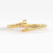 Load image into Gallery viewer, Spiral Nail Ring / 14k Gold Spiral Nail Screw Minimalist Ring / Open Nail Ring / Promise Best Friends Ring / Construction Rose Gold Ring - Jalvi & Co.