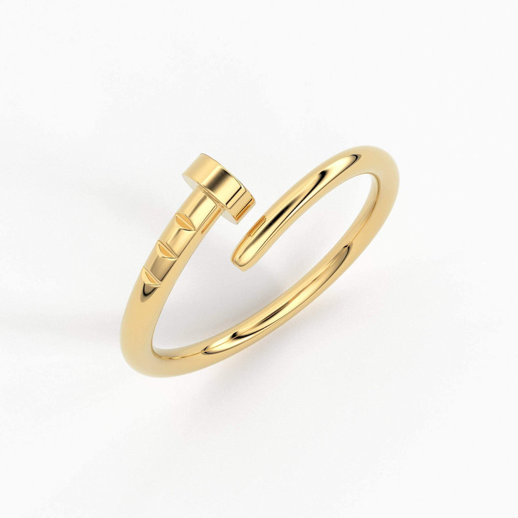Spiral Nail Ring / 14k Gold Spiral Nail Screw Minimalist Ring / Open Nail Ring / Promise Best Friends Ring / Construction Rose Gold Ring - Jalvi & Co.