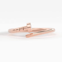 Load image into Gallery viewer, Spiral Nail Ring / 14k Gold Spiral Nail Screw Minimalist Ring / Open Nail Ring / Promise Best Friends Ring / Construction Rose Gold Ring - Jalvi & Co.