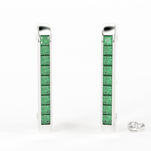 Load image into Gallery viewer, Square Emerald Earrings / 14k Gold Emerald Earrings/ Astrology Jewelry/ May Birthstone/ Green Stone Jewelry/ Dainty Studs/ Emerald Studs - Jalvi & Co.