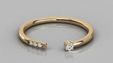 Stackable Ring / 14k Gold Pave Diamond Open Cuff Diamond Ring / Minimal Dainty Stacking Diamond Ring