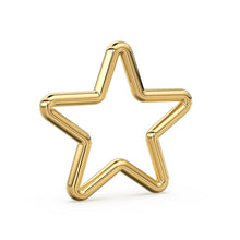Load image into Gallery viewer, Star 14k 18k Solid Gold Charm / 20 Gauge Gold Star Charm / 10mm - Jalvi & Co.