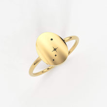 Load image into Gallery viewer, Star Signet Ring / 14K Solid Gold / Custom Zodiac Ring / Constellation Ring / Signet Ring / Stackable Star Rings / Personalized Gift for her - Jalvi & Co.