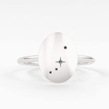 Load image into Gallery viewer, Star Signet Ring / 14K Solid Gold / Custom Zodiac Ring / Constellation Ring / Signet Ring / Stackable Star Rings / Personalized Gift for her - Jalvi & Co.