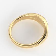 Load image into Gallery viewer, Stream Lines 14k Gold Band / Waves Gold Mens & Womens Wedding Ring / Curved Gold Ring - Jalvi & Co.