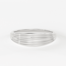 Load image into Gallery viewer, Stream Lines 14k Gold Band / Waves Gold Mens & Womens Wedding Ring / Curved Gold Ring - Jalvi & Co.