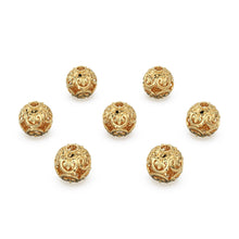 Load image into Gallery viewer, Strong and Beautiful Solid Gold 14k 18k Handmade Gold Spacer Bead Jewelry Making Supply 6mm 8mm 10mm - Jalvi & Co.