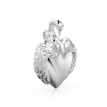 Load image into Gallery viewer, Swan Custom Engraving 14k 18k Solid Gold Charm Pendant, Bird Charm, Gold Charm Finding, Cygnus Whooper Swan Solid Gold Pendant - Jalvi & Co.