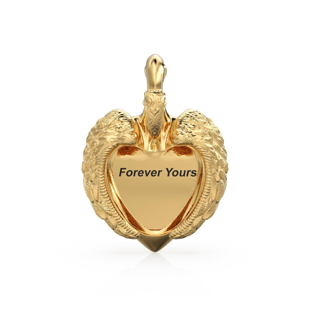 Swan Custom Engraving 14k 18k Solid Gold Charm Pendant, Bird Charm, Gold Charm Finding, Cygnus Whooper Swan Solid Gold Pendant - Jalvi & Co.