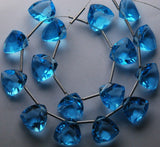 Swiss Blue Quartz Faceted Trillion Briolettes Gemstone Beads 4 Pair 14mm