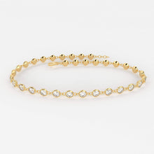 Load image into Gallery viewer, Tennis Bracelet / Diamond Tennis Bracelet / 14k Gold Bezel Set Diamond Tennis Bracelet / Multistone Diamond layering bracelet / Handmade - Jalvi & Co.