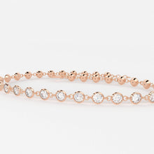 Load image into Gallery viewer, Tennis Bracelet / Diamond Tennis Bracelet / 14k Gold Bezel Set Diamond Tennis Bracelet / Multistone Diamond layering bracelet / Handmade - Jalvi & Co.