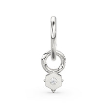 Load image into Gallery viewer, Tiny Single Diamond Square Charm Pendant / 14k 18k Solid Gold Pendant / Diamond Charm / Petite Charm / Sale - Jalvi & Co.