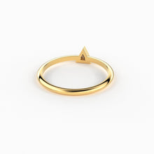 Load image into Gallery viewer, Trillion Diamond Ring with Triangle Diamond / 0.1carat Diamond Ring / Solitaire Stack Ring / Thin Gold Stacking Ring / Promise Ring / Gift - Jalvi & Co.