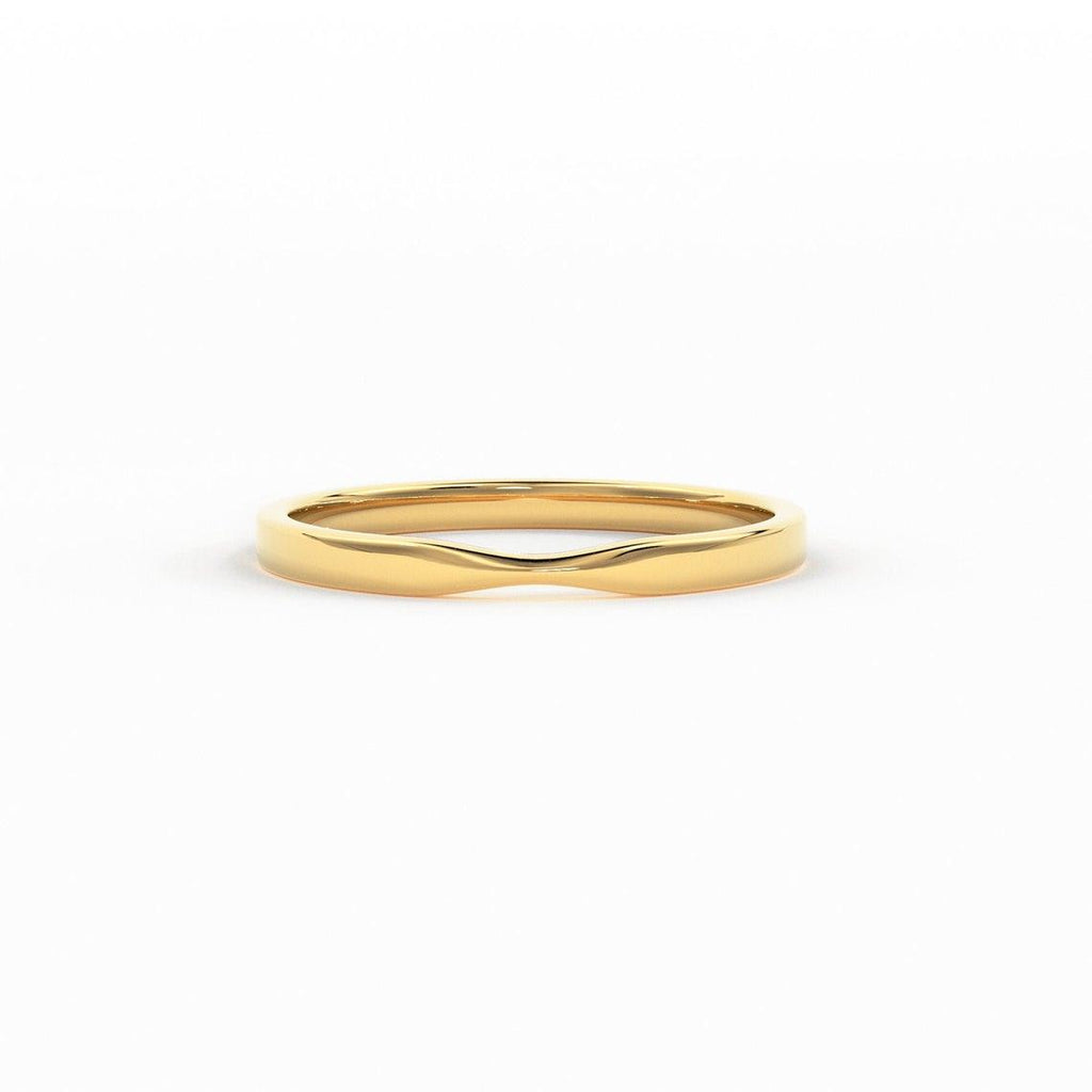 Twisted Gold Wedding Band / 14K Solid Gold Wedding Band / Yellow Gold Ring / Dainty Stacking Ring / Simple Delicate Ring / Thin wedding band - Jalvi & Co.