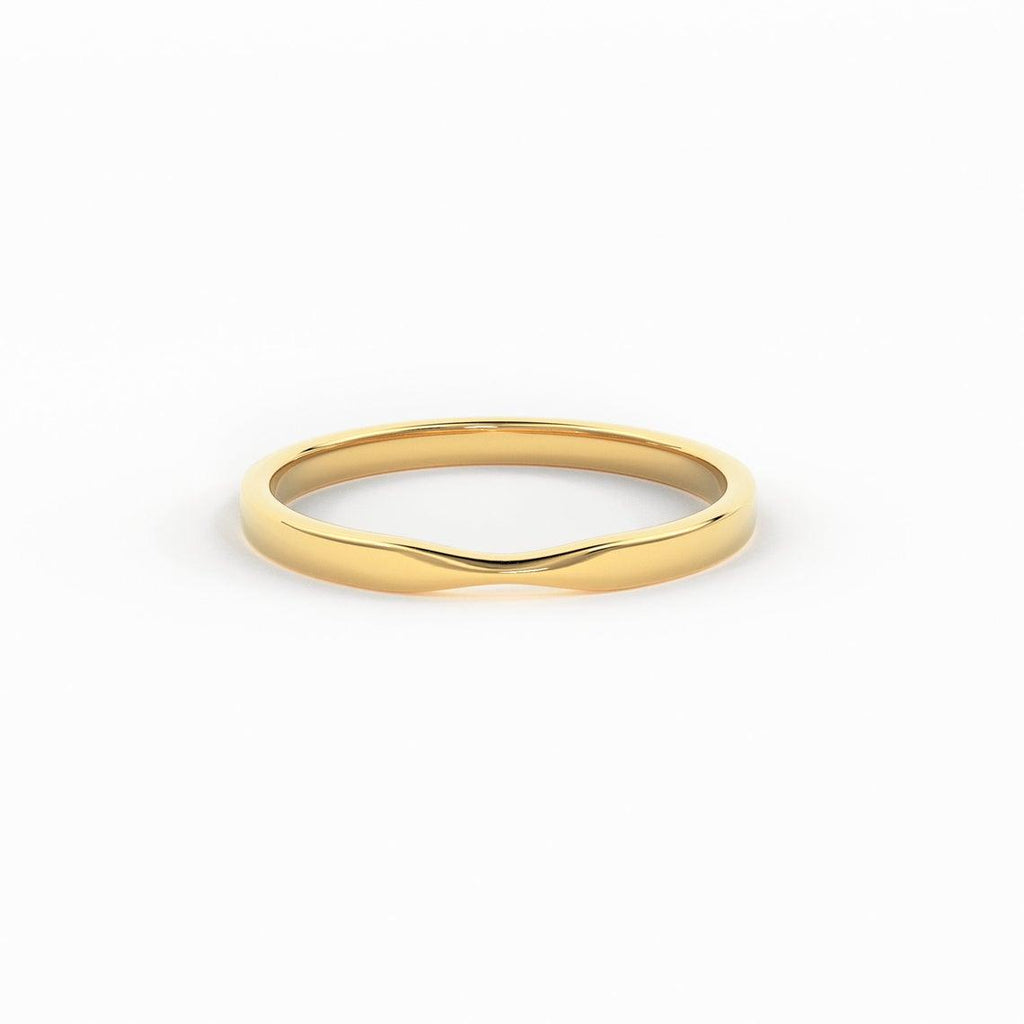 Twisted Gold Wedding Band / 14K Solid Gold Wedding Band / Yellow Gold Ring / Dainty Stacking Ring / Simple Delicate Ring / Thin wedding band - Jalvi & Co.
