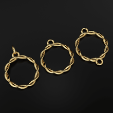 Load image into Gallery viewer, Twisted Rope Solid 14k and 18k Yellow Gold Spacer Connector Finding - Jalvi &amp; Co.