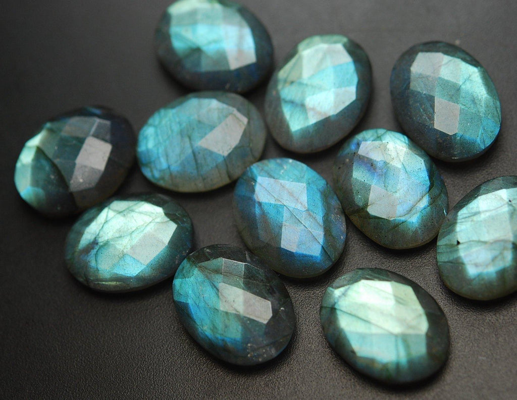 Undrilled 10 Beads,Labradorite Faceted Oval Shape, 15X20mm - Jalvi & Co.