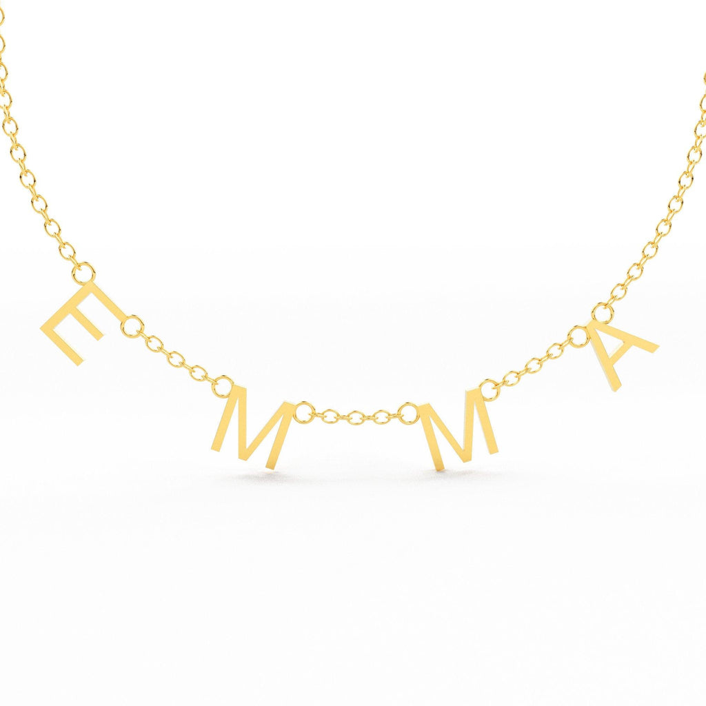 VOTE Necklace / Letter Necklace / Name Initial Necklace / Personalized Name Jewelry / Spaced Letter Necklace / Monogram Necklace / Gift - Jalvi & Co.