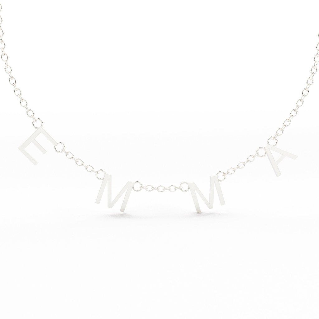 VOTE Necklace / Letter Necklace / Name Initial Necklace / Personalized Name Jewelry / Spaced Letter Necklace / Monogram Necklace / Gift - Jalvi & Co.