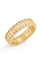 Load image into Gallery viewer, White Baguette Diamonds 18k Solid Yellow Gold Eternity Band - Jalvi &amp; Co.