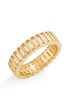White Baguette Diamonds 18k Solid Yellow Gold Eternity Band