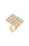 White Baguette Diamonds 18k Solid Yellow Gold Ring