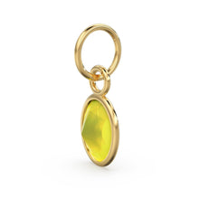 Load image into Gallery viewer, Yellow Chalcedony Oval Solid Gold Charm / Natural Gemstone Handmade 18k Gold Pendant / 1pc 14k Solid Yellow Gold Jewelry Making FindingsSALE - Jalvi &amp; Co.