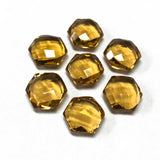 Yellow Citrine Quartz Faceted Hexagon Gemstone Loose Beads Pair 5 Pair 12mm