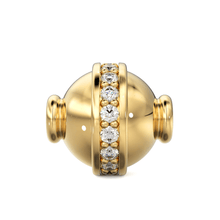 Load image into Gallery viewer, 7.5mm 18k Solid Yellow Gold Diamond Saucer Fancy Jewelry Making Spacer Bead - Jalvi &amp; Co.