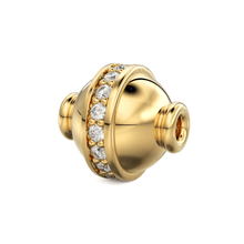 Load image into Gallery viewer, 7.5mm 18k Solid Yellow Gold Diamond Saucer Fancy Jewelry Making Spacer Bead - Jalvi &amp; Co.