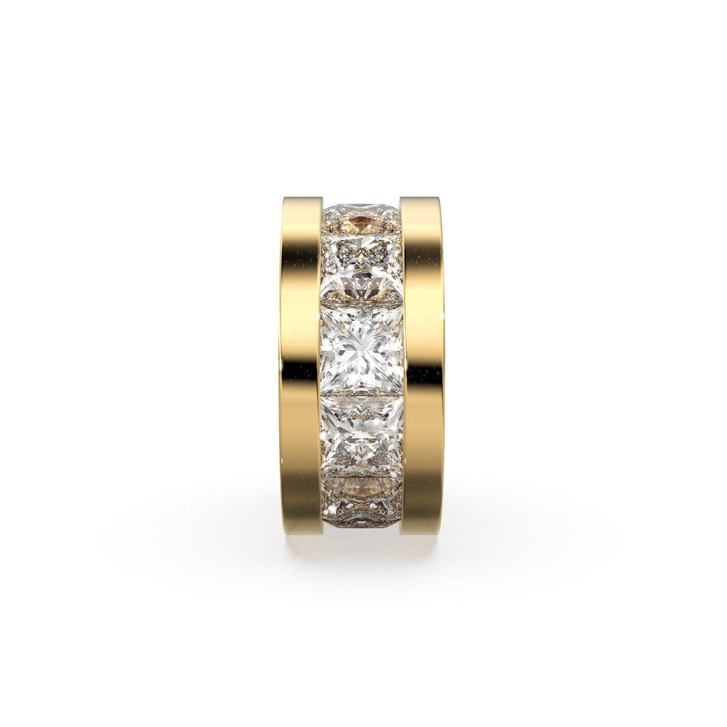 8mm Square Diamond Eternity Rondelle Wheel 18k Solid Yellow Gold Bead Finding Spacer / Gold Rondelle Bead / Real Diamond Gold 14k Findings - Jalvi & Co.