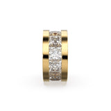 8mm Square Diamond Eternity Rondelle Wheel 18k Solid Yellow Gold Bead Finding Spacer / Gold Rondelle Bead / Real Diamond Gold 14k Findings