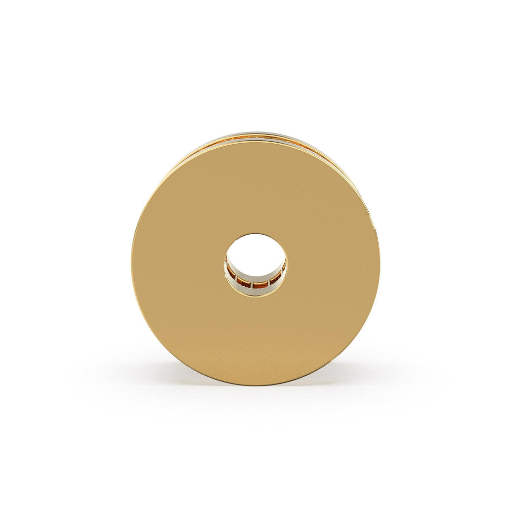 8mm Square Diamond Eternity Rondelle Wheel 18k Solid Yellow Gold Bead Finding Spacer / Gold Rondelle Bead / Real Diamond Gold 14k Findings - Jalvi & Co.