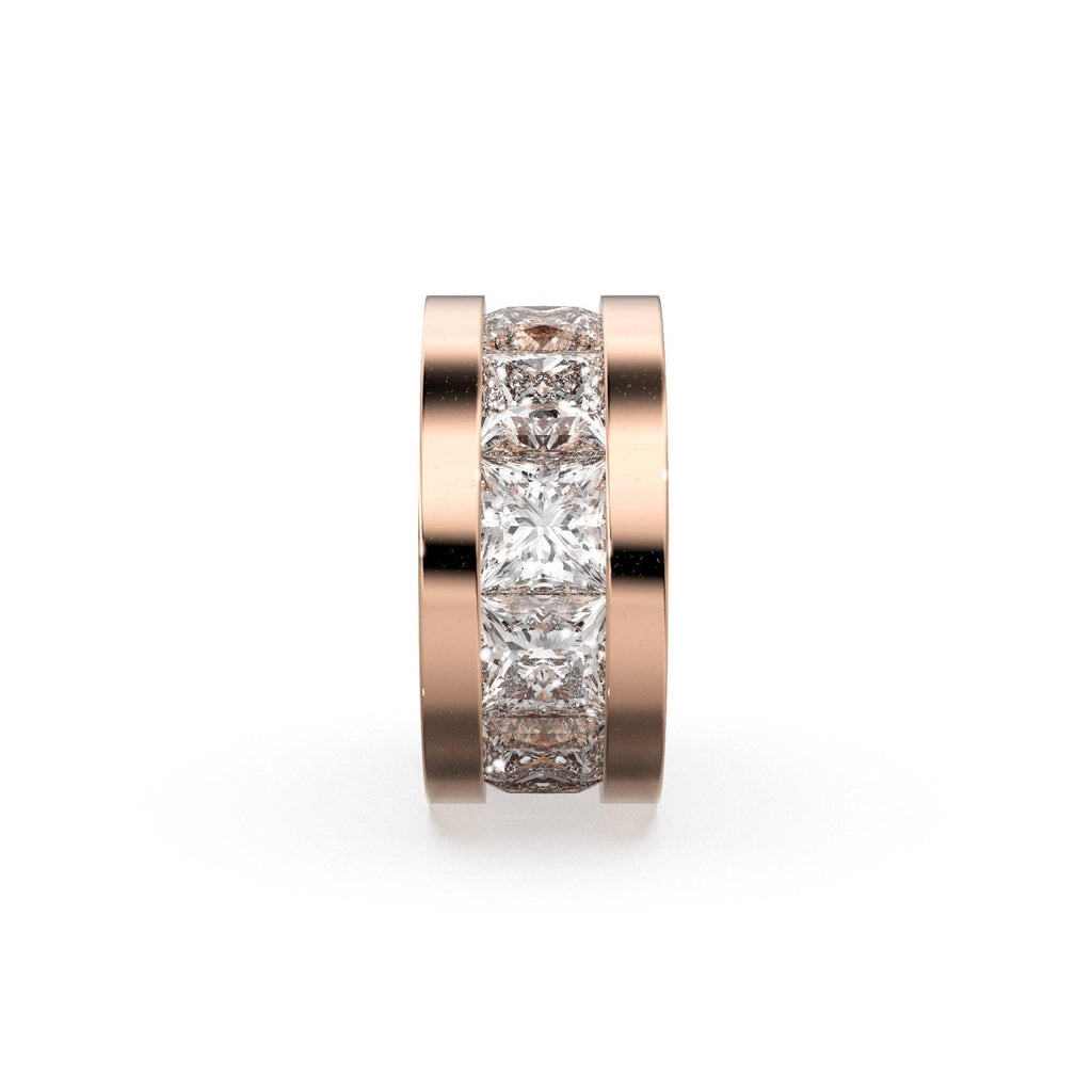 8mm Square Diamond Eternity Rondelle Wheel 18k Solid Yellow Gold Bead Finding Spacer / Gold Rondelle Bead / Real Diamond Gold 14k Findings - Jalvi & Co.