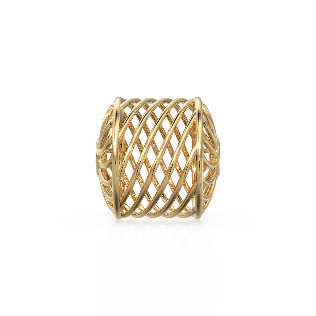 Spiral Barrel 18k Solid Gold Bead Designer Spacer Finding 6mm 8mm 10mm - Jalvi & Co. 