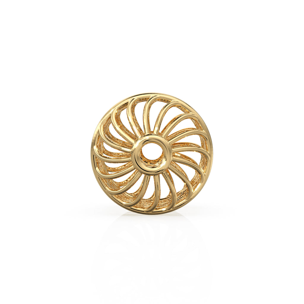 Spiral Barrel 18k Solid Gold Bead Designer Spacer Finding 6mm 8mm 10mm - Jalvi & Co. 