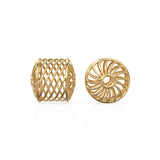Spiral Barrel 18k Solid Gold Bead Designer Spacer Finding 6mm 8mm 10mm