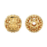 Granulation Tribal 18k Solid Gold Beads Old Fashioned Bali Round Spacer Finding 6mm 8mm 10mm