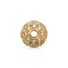 Load image into Gallery viewer, 18k Solid Gold Designer Fancy Round Spacer Bead Finding 6mm 8mm 10mm - Jalvi &amp; Co. 