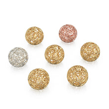 Load image into Gallery viewer, 18k Solid Gold Designer Fancy Round Spacer Bead Finding 6mm 8mm 10mm - Jalvi &amp; Co. 