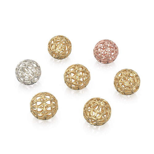 Lattice Filigree Openwork 18k Gold Beads Geometric Artisan Statement Ornate Spacer Finding 6mm 8mm 10mm