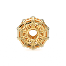 Load image into Gallery viewer, Oval Cage Mesh Solid Gold Spacer Beads Handmade Designer Finding 8mm 10mm