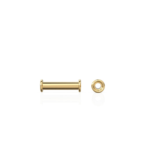 Bamboo Tube Spacer Beads – 18k Yellow Gold, 2.7x8mm – Set of 10