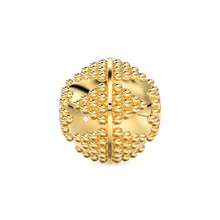 Load image into Gallery viewer, 18k Solid Yellow Gold 9.5mm Fancy Granulation Sphere Spacer Finding Bead